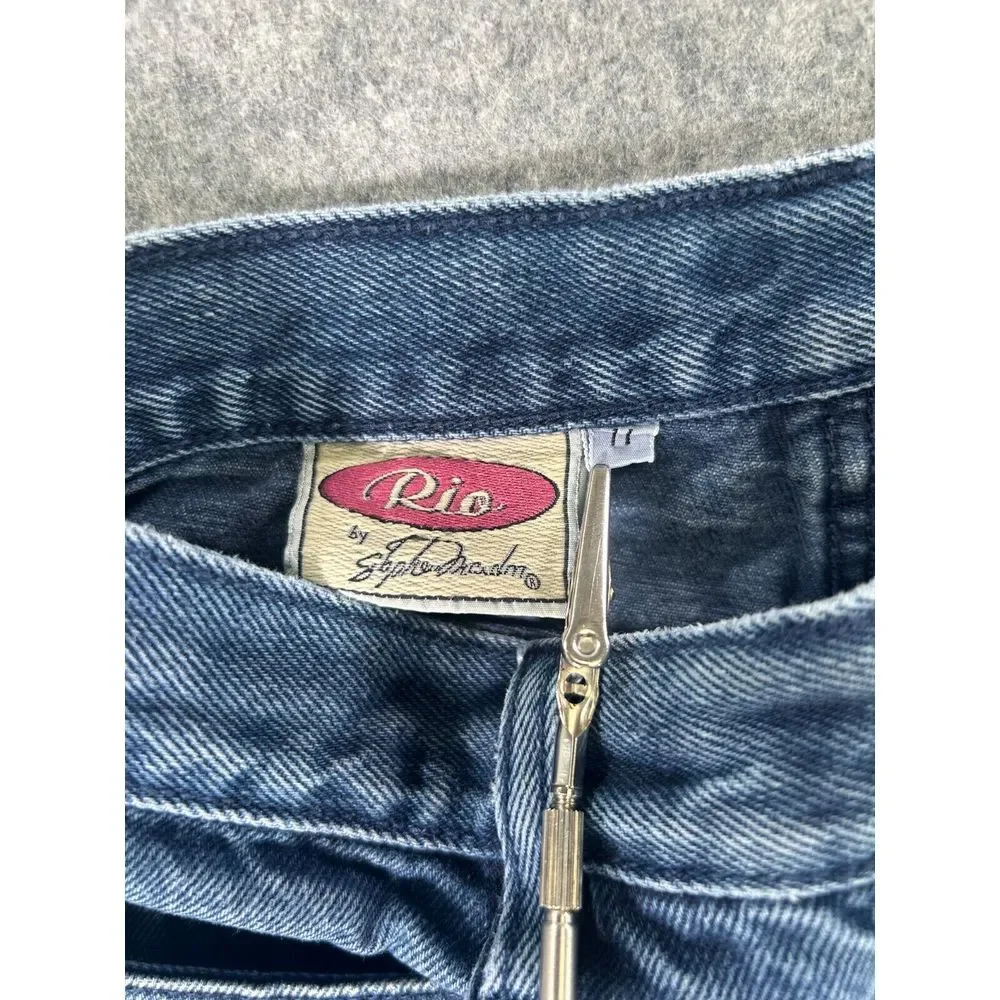 Rio By Stephen Mardon Jeans Womens 11 Blue Dark Wash Denim High Rise Tapered Mom